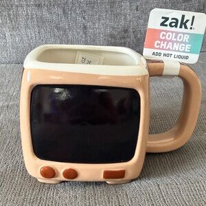 Zak! Designs Retro TV Color Change Mug - Cream and Black